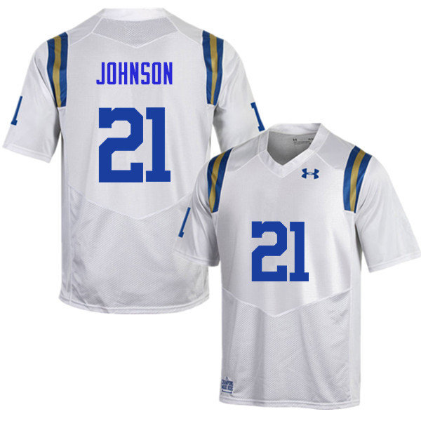 Men #21 Mossi Johnson UCLA Bruins Under Armour College Football Jerseys Sale-White - Click Image to Close